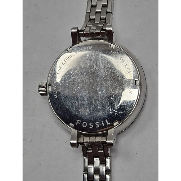 Fossil Bridgette AM4305 Womens Watch Silver Tone 42mm Date New Battery Sz. Small - Picture 11 of 11